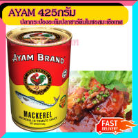 ขายดี AYAM (อะยำ) 425g อะยำ กระป๋องใหญ่ ปลากระป๋องมาเล ปลาแมคเคอเรล ในซอสมะเขือเทศ Kanom Ban Ban Shop ส่งเร็ว สินค้าใหม่ แพคอย่างดี