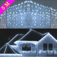 Christmas Lights Waterfall Outdoor Decoration 5M Droop 0.4-0.6m Led Lights Curtain String Lights Party Garden Eaves Decoration Fairy Lights