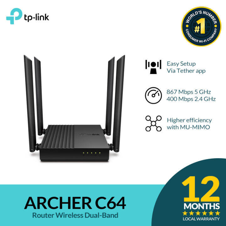 Tp-link Archer C64 Ac1200 Mu-mimo Wifi Router 