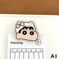 LSHUO Crayon Shin-Chan คลิป PP พลาสติกใสรูปการ์ตูนทำรายงานด้วยมือความคิดสร้างสรรค์โน้ตแฟ้มเครื่องเขียนรูปผู้หญิง