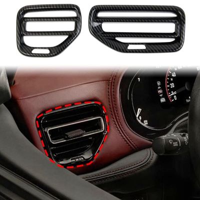 Dashboard Side AC Outlet Trim Cover for Durango 2021 2022 Accessories ABS Carbon Fiber