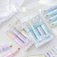 Fluorescent Pen Set Transparent Highlighter Pen Fritillaria Fluorescent Pen Clear And Translucent Fluorescent Pen Sparkling Girls Heart Fluorescent Pen