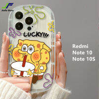 เคสโทรศัพท์การ์ตูน SpongeBob JieFie สำหรับ Redmi Note 10 /Note 10S น่ารัก Pie Star Drink ชานมสบู่กันกระแทกเคสโทรศัพท์