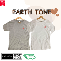 สาย Earth tone!! เสื้อยืดคอกลมโลโกปัก ผลิตจากคอตตอน คุณภาพดี ผ้านุ่มมาก ขายเป็นเซต สีละ2ตัวจ้า