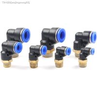 ▧ﺴ PL Elbow Pneumatic Fitting OD 4mm 6mm 8mm 10mm 12mm BSP Male Thread 1/4 3/8 1/2 1/8 Air Quick Connector L Shape Push In Hose