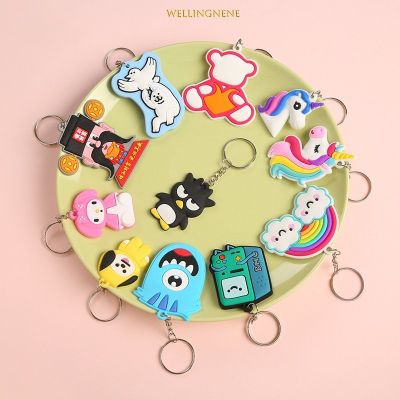 Random 1pc Random Creative Silicone PVC Bear Keychain Cartoon PVC Soft Rubber Key Chains