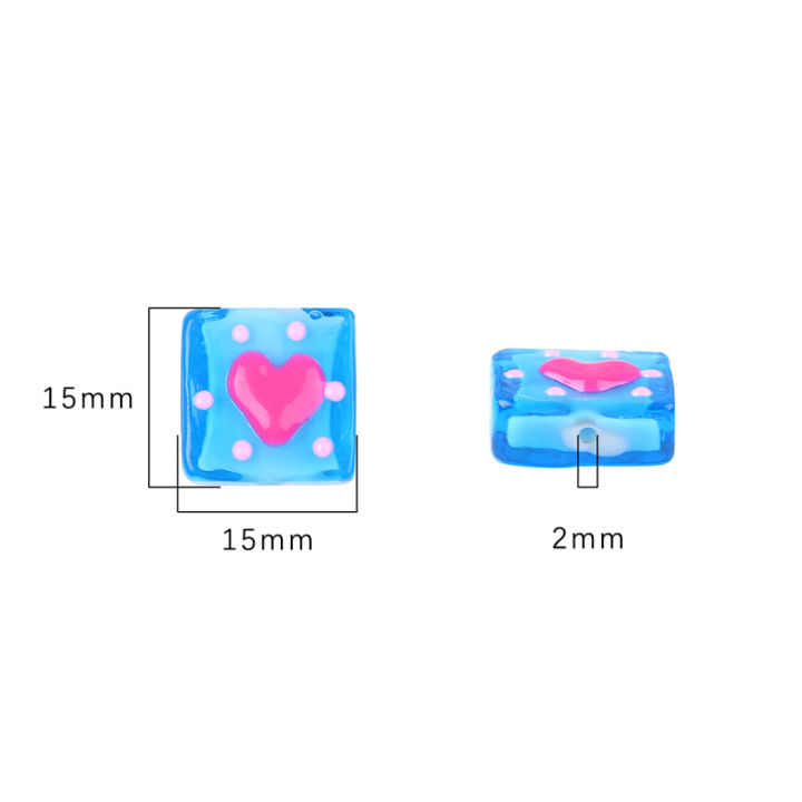 1pc-15mm-handmade-square-cube-lampwork-ลูกปัดแก้ว-heart-charms-สำหรับ-diy-เครื่องประดับหัตถกรรมทำ-accessories