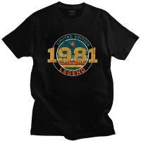 Vintage Legend 1981 Limited Edition T Shirt Men Pure Cotton Tshirt Unique Tee Short Sleeved 40Th Birthday Gift Tshirt