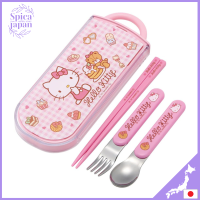 ชุดตะเกียบแบบทรีโอ (นักสเก็ต) ทรีโอสำหรับเด็กลาย Hello Kitty Saint Sanrio TACC2AG-A ต้านเชื้อแบคทีเรียของเด็ก (ส่งตรงจากญี่ปุ่น)