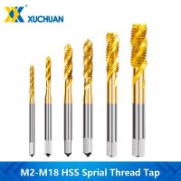 เครื่อง HSS Sprial เครื่องกัดเกลียวในต๊าปเกลียว M2 M18ไทเทเนียม Bersalut 6542 Skru Ketuk Sprial Srew Ketuk Metric Tap Alat Tangan