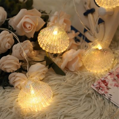 1.5M 3M LED Fairy Garland Light / Warm White Sea Shell String Lights / Holiday lamp For Christmas Tree Wedding Home Indoor Decoration Battery