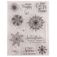 Xmas Snowflake Silicone Clear Seal Stamp DIY Scrapbooking Embossing Photo Album Decorative Paper Card