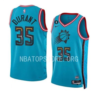เสื้อกีฬาบาสเก็ตบอล ลาย Boenix Suns Kevin Durant turquoise สําหรับผู้ชาย 2023NBA