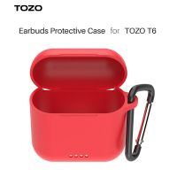 TOZO T6 Earphone Protective Case Shockproof Soft Skin Silicone Cover for Earbuds with Front LED Visible and Keychain Wireless Earbud Cases