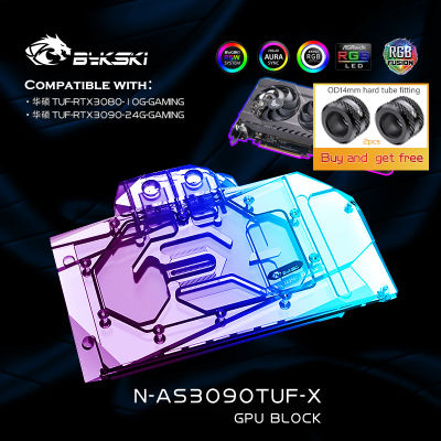 Bykski N-AS3090TUF-X,Full Cover GPU Water Block For ASUS TUF RTX30903080 GAMING Graphics Card,VGA Block,GPU Cooler