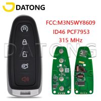 Datong Ki รีโมทโมบาย Dunia Cocok สำหรับ Ford Explorer Edge Flex C-Max ราศีพฤษภ ID46 PCF7953 M3N5WY8609 315Mhz Pengganti Kontrol Pintar