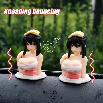 Cute Kanako Chest Shaking Ornaments Anime Doll Kawaii Anime Statue Sexy  Interior For Car Dashboard Bedroom Office Decorations