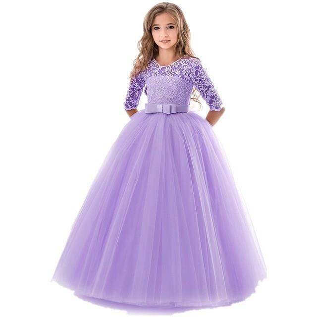 flower-girl-wedding-banquet-lace-long-dress-for-kids-elegant-puffy-lace-bow-birthday-party-dress-pageant-ball-gown-formal-dress