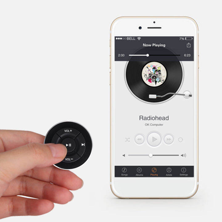 ไร้สายบลูทูธรถพวงมาลัยสื่อควบคุมระยะไกลสำหรับ-ios-androidบลูทูธมัลติมีเดีย-ตั้งเวลาถ่าย-ปุ่มควบคุมเพลงบนพวงมาลัย