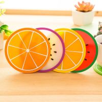 【hot】■  Fruit Shapes Coaster Tableware Placemat Colorful Silicone Cup Drinks Holder Fashion Accessories