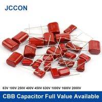 10Pcs 63V 100V 250V 400V 630V 1000V 1250V 2000V CBB Polypropylene Film Capacitor 102 103 104 152 153 183 CBB Capacitors