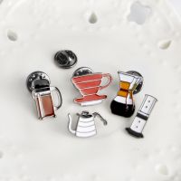 5pcs/set American coffee Aero Press Chemex Filter cup Brooch Collar Corsage Shirt bag cap Jacket Pin Badge Fashion Gift