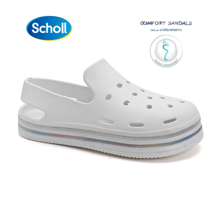 scholl-รองเท้าแตะผู้หญิงแท้-fashion-รองเท้าชายหาดแถบสี-health-slippers-รองเท้าแตะที่เหมาะกับสรีระทุกอย่างในหนึ่งเดียว