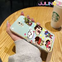 Jjlingji เคสปลอกสำหรับ Samsung J7โปร J7 2018 J7 2017ลาย Crayon Shin-Chan เคสโทรศัพท์ซิลิโคนชุบดีไซน์ใหม่ด้านข้างเคสป้องกันกล่องกันกระแทกกล้องฝาปิดเลนส์เต็มรูปแบบ