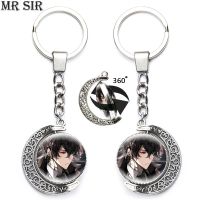 bjh❧☄✔  Bungou Stray Dogs Anime Keychain Nakahara Chuya Dazai Osamu Rotated Pendant Keyring Manga