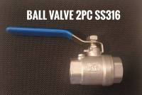 Ball valve 2PC Full bore 316SS screw บอลวาล์วรูเต็ม สแตนเลส316SS เกลียวใน 1/4",3/8",1/2" ,3/4" ,1" ,1.1/2" ,2"