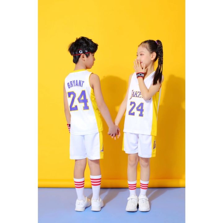 ขายเสื้อผ้าบาสเกตบอลสูง-nba-lakers-jersey-24-kobe-bryant-jersey-kids-tops-shorts-jersey-set-children-basketball-uniform-jersi