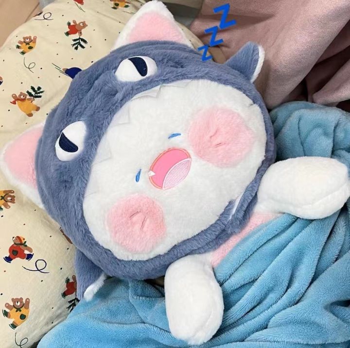 amila-ตุ๊กตาแมวฉลาม-ตุ๊กตาหนานุ่ม-ตุ๊กตาแมวหมวกโง่-หมอนสำหรับนอน