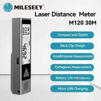 Mileseey เครื่องวัดระยะเลเซอร์ M120 30ม เครื่องค้นหาระยะเลเซอร์แบบดิจิตอลพร้อมการวัดพื้นที่/ปริมาตร/พีทาโกรัส การชาร์จไมโคร USB 380mAh