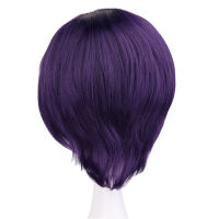 Anime Noragami Yato Purple Short Heat Resistant Synthetic Hair Cosplay Accessory Prop Halloween Party Headwear + Free Wig Cap