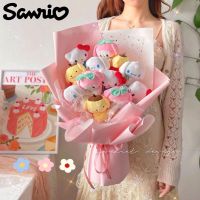 Sanrio Anrio Anime Pompurin Bouquet Cinnamoroll Kuromi My Melody Kawaii ตุ๊กตาการ์ตูนน่ารักเด็กผู้หญิงของขวัญวันเกิดคริสต์มาส