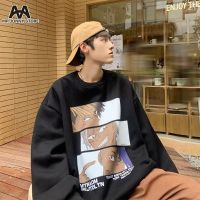 MJ พิมพ์เสื้อขนแกะ Streetwear ผู้ชายฮิปฮอปเสื้อกันหนาวหมวกเสื้อสวมหัวสบายๆ