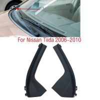 2PCS For Nissan Tiida 2006 2007 2008 2009 2010 Car Front Windshield Wrap Corner Trim Wiper Side Trim Cover Lid For LHD