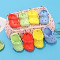 Plastic Silicone 3D Slipper Sandal Keychain For Women Men Mini EVA Crocs Shoes Key Chains Bag Backpack Pendant Friend Gift