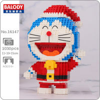 Balody 16147โดราเอมอนสุขสันต์วันคริสต์มาสซานตาคลอสแมวสัตว์หุ่นยนต์มินิเพชรอิฐบล็อกอาคารของเล่นสำหรับเด็กไม่มีกล่อง