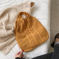 Portable Casual Shopping Bag Knit New Popular Korean Style