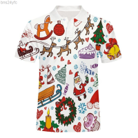 Summer  Ifpd Eu Size Funny Christmas Elements 3d Printed Polo t Shirts Men Xmas Tshirt Casual Cartoon Party Short Sleeve Polo Shirts 2023 new polo shirt