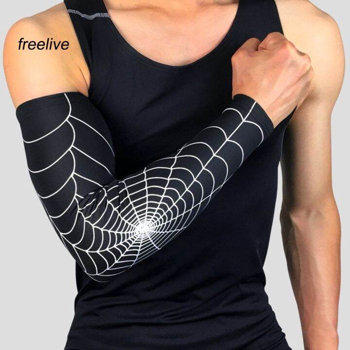 flespider-web-pattern-arm-guard-tennis-badminton-sports-elbow-arm-sleeve-pad-ce