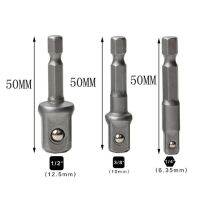 3ชิ้น1/4Quot; 3/8Quot; 1/2; Hex Shank Wrench ไดรฟ์สว่านไฟฟ้าหัวสว่านการต่อเต้ารับตัวแปลงชุดไขควงอะแดปเตอร์หัวเจาะ