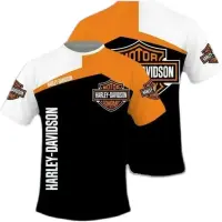 (in stock) Summer new short sleeved 3d printing t-shirt Harley-Davidson Racing Team jersey 3d printing mens casual mesh top (free nick name and logo)