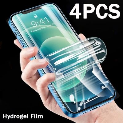 [spot goods66] 4PCS Hydrogel ฟิล์มสำหรับ iPhone 13 12 11 Pro Max Mini Screen Protector สำหรับ iPhone XR XS Max X SE 2020 7 8 6S Plus 6