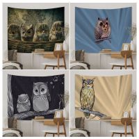 Owl Animal Illustration DIY Wall Tapestry Home Decoration Hippie Bohemian Decoration Divination Kawaii Room Decor Knitting  Crochet