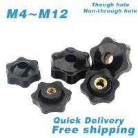 M4 M5 M6 M8 M10 M12 Plum Bakelite Hand Tighten Nuts Clamp Knob Handle Thread Star Black Manual Thumb Nut