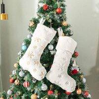 New Year Party Hanging Pendants Festival Ornament Snowflake Socks Christmas Stockings Xmas Tree Decor Gift Candy Bag Socks Tights