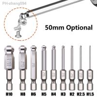 ♗๑❁ 1pcs Electroplated Rust Proof Hexagon Ball End Hex Screwdriver Bit Metric Hex Bit 50mm Long Magnetic Driver Bit Ball Head Outer