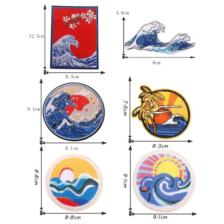 12pc-wave-off-kanagawa-patch-embroidered-applique-badge-iron-on-sew-on-emblem-for-craft-decoration-and-diy-clothes-dress